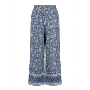 HM Floral Wide Leg Pants Blue White Drawstring Elastic Waist Bohemian Size 6
